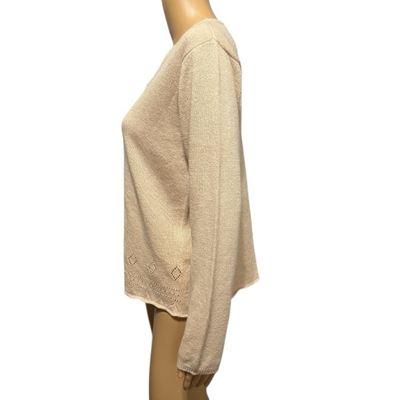Liz Claiborne Beige Knit Button Down Cardigan Sweater Size M - Picture 3 of 8